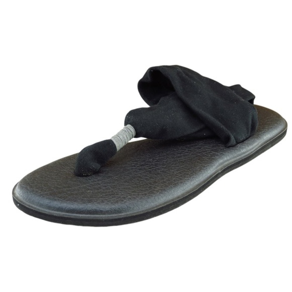 Sanuk Women's Slingback Sandals Size‎ 8 Black Fabric Casual Comfort Yoga